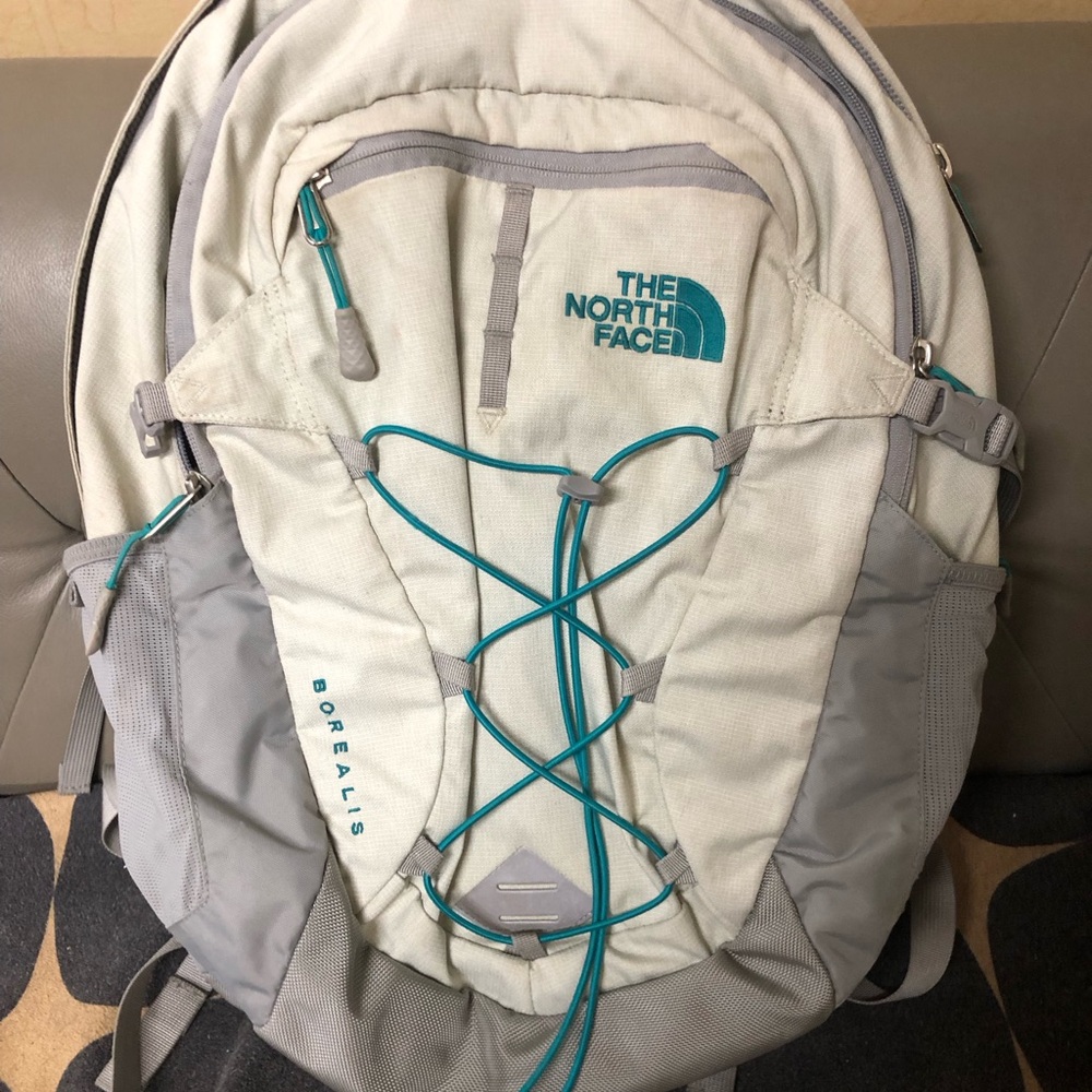 The North Face Borealis Backpack in Gray and Teal